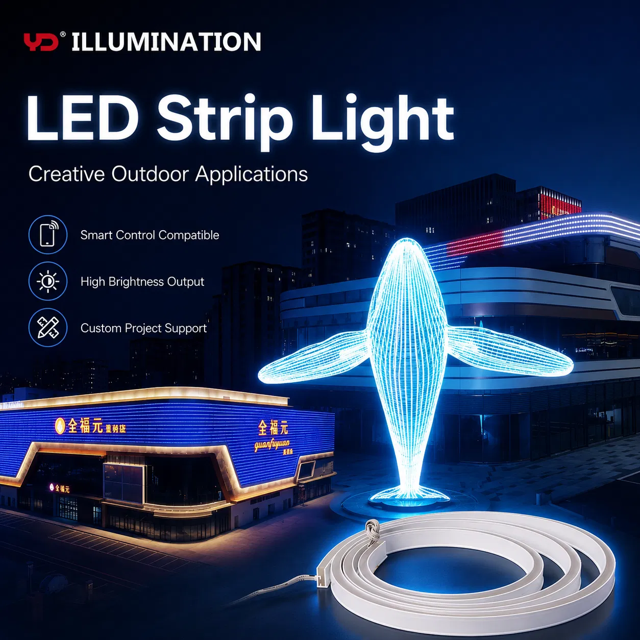 Iluminação de Arquitetura Externa: Soluções de Fita LED Duráveis IP68