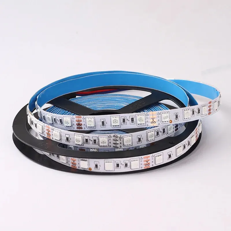 Fita LED 5050 RGB/Cores de Fantasia, Encapsulada à Prova d'Água, Kit de Controle Remoto WiFi, Mudança de Cor Inteligente, 12V-24V Fita de Luz Flexível para Decoração
