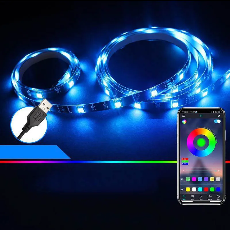 Controle Remoto USB 5V Luz de Fundo da TV do Quarto Fita LED Inteligente Rgbic