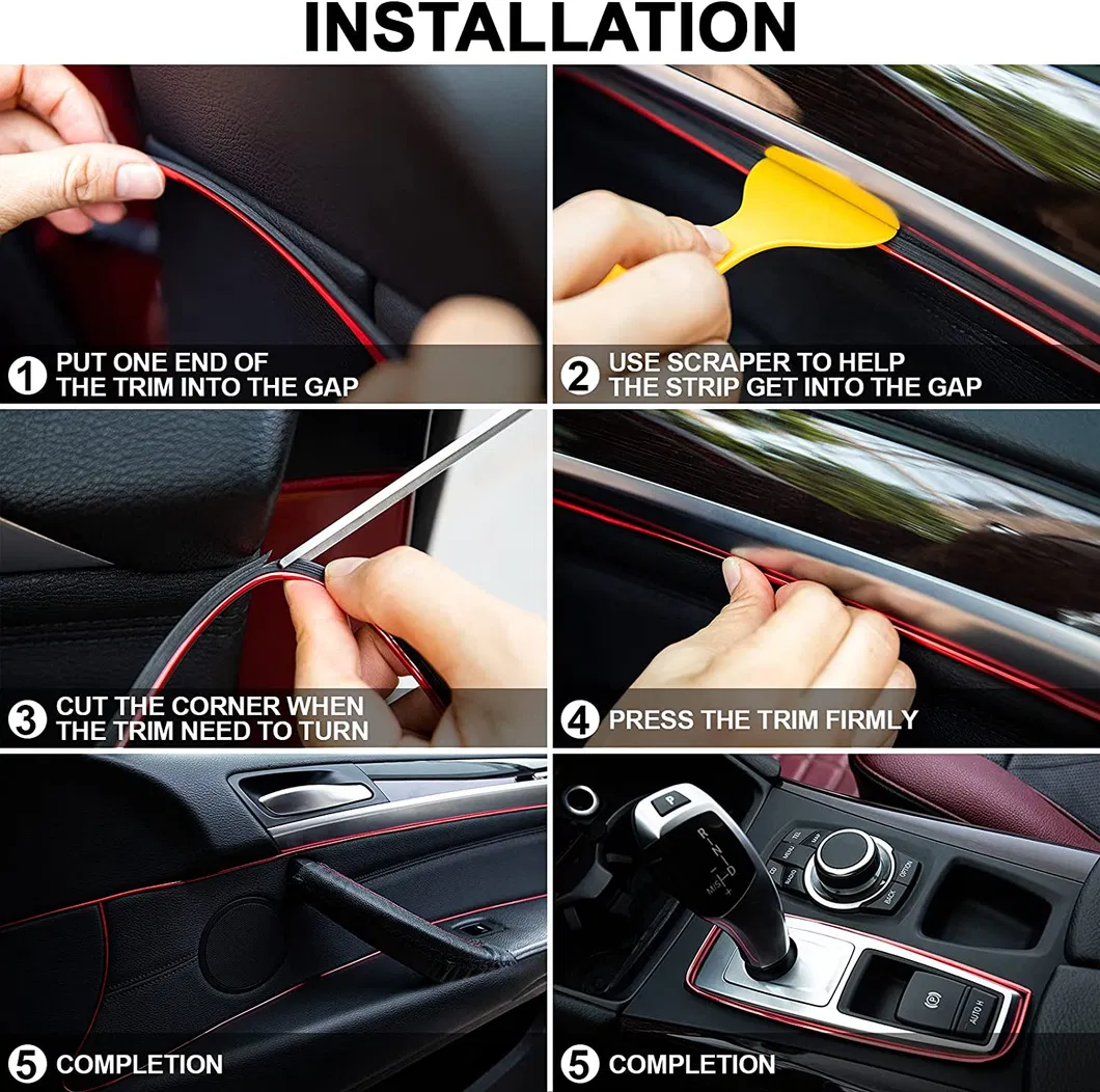 Iluminação Interior de Carro Fita LED Flexível Luz Neon Decorativa para Automóvel