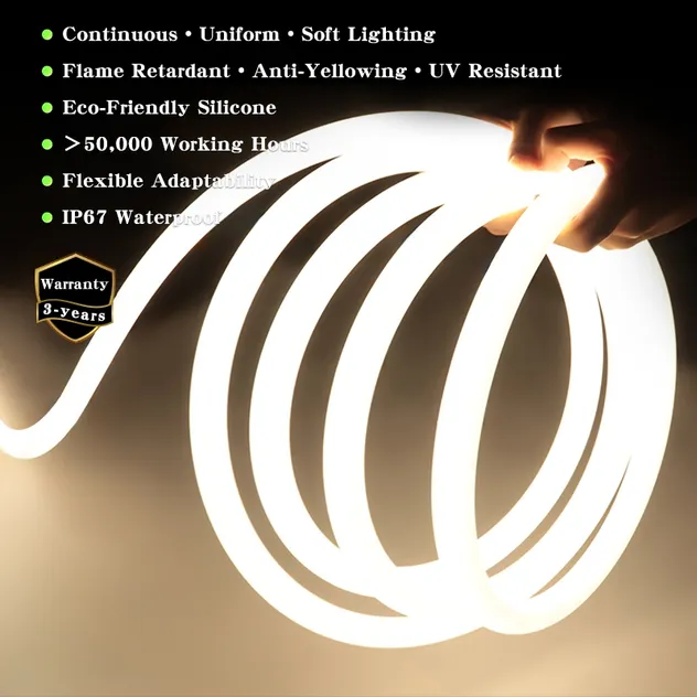Alta Brilho CRI90 5mm 8mm 10mm Fita LED COB 480LEDs/m Sem Pontos 24v Fita Flexível LED COB para Iluminação de Armários