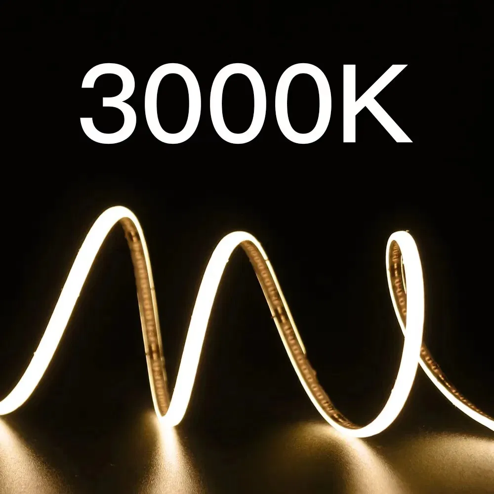 Efeito Neon Livre de DOT Interior Exterior 3000K 4000K 6000K 2.5cm Cortável DC12V DC24V Fita LED COB para Iluminação Linear ou Iluminação Decorativa