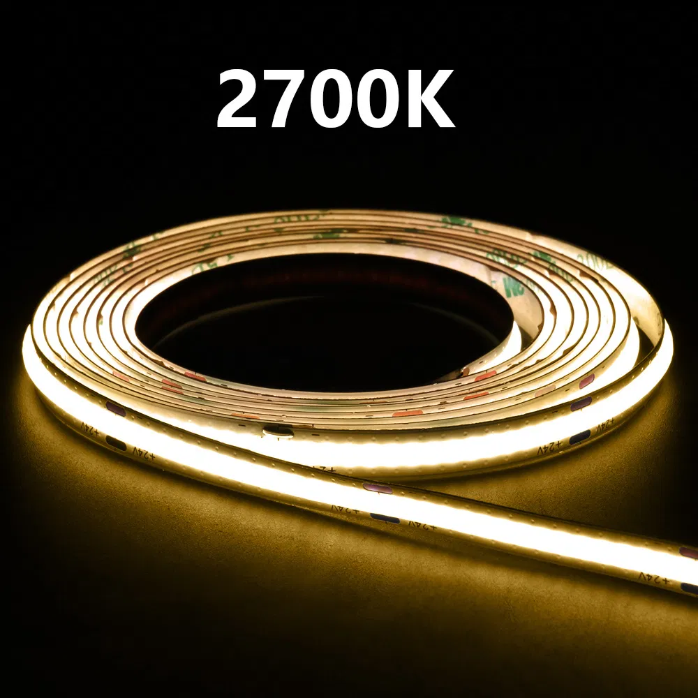 8mm Fita de Luz LED Flexível Adesiva Decorativa COB de Baixa Tensão