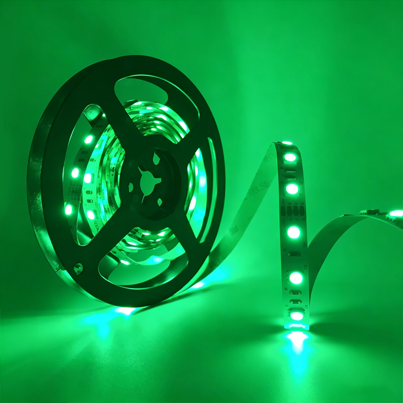 Fita de LED RGB flexível multi colorida dinâmica SMD 5050 60LEDs/m para KTV, bar, teto, parede