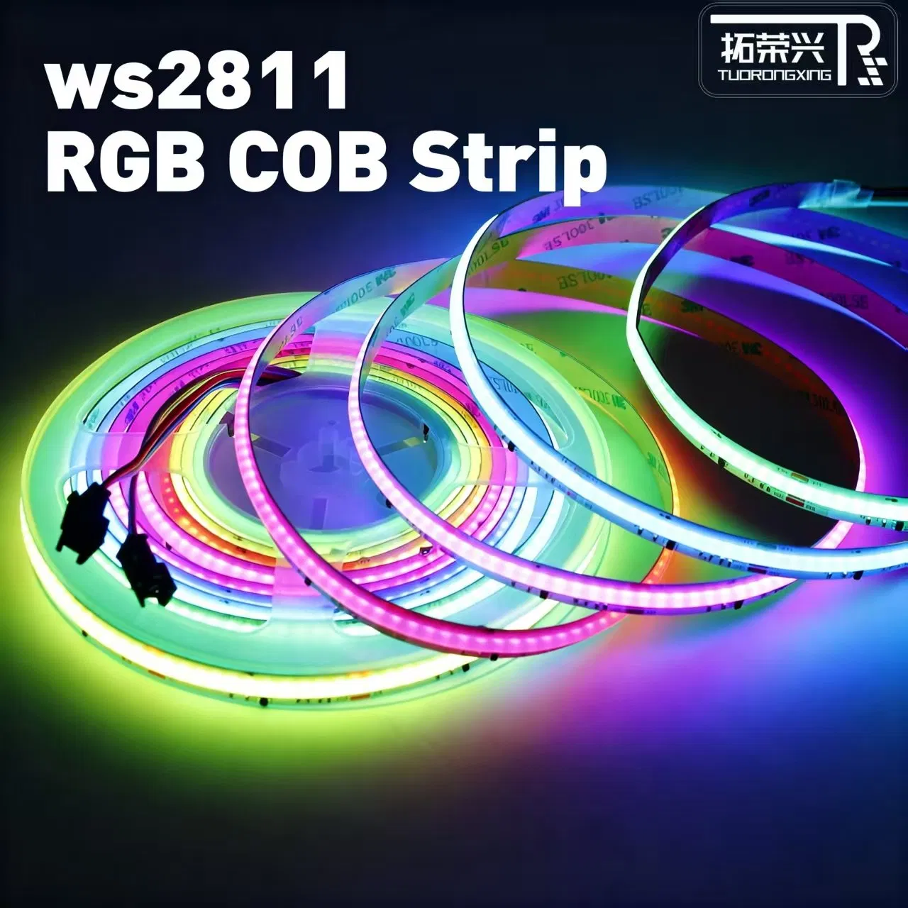 Ws2811 LEDs Rgbic Endereçáveis 576 Sem Ponto Alta Densidade Pixel Inteligente Fita de Luz COB