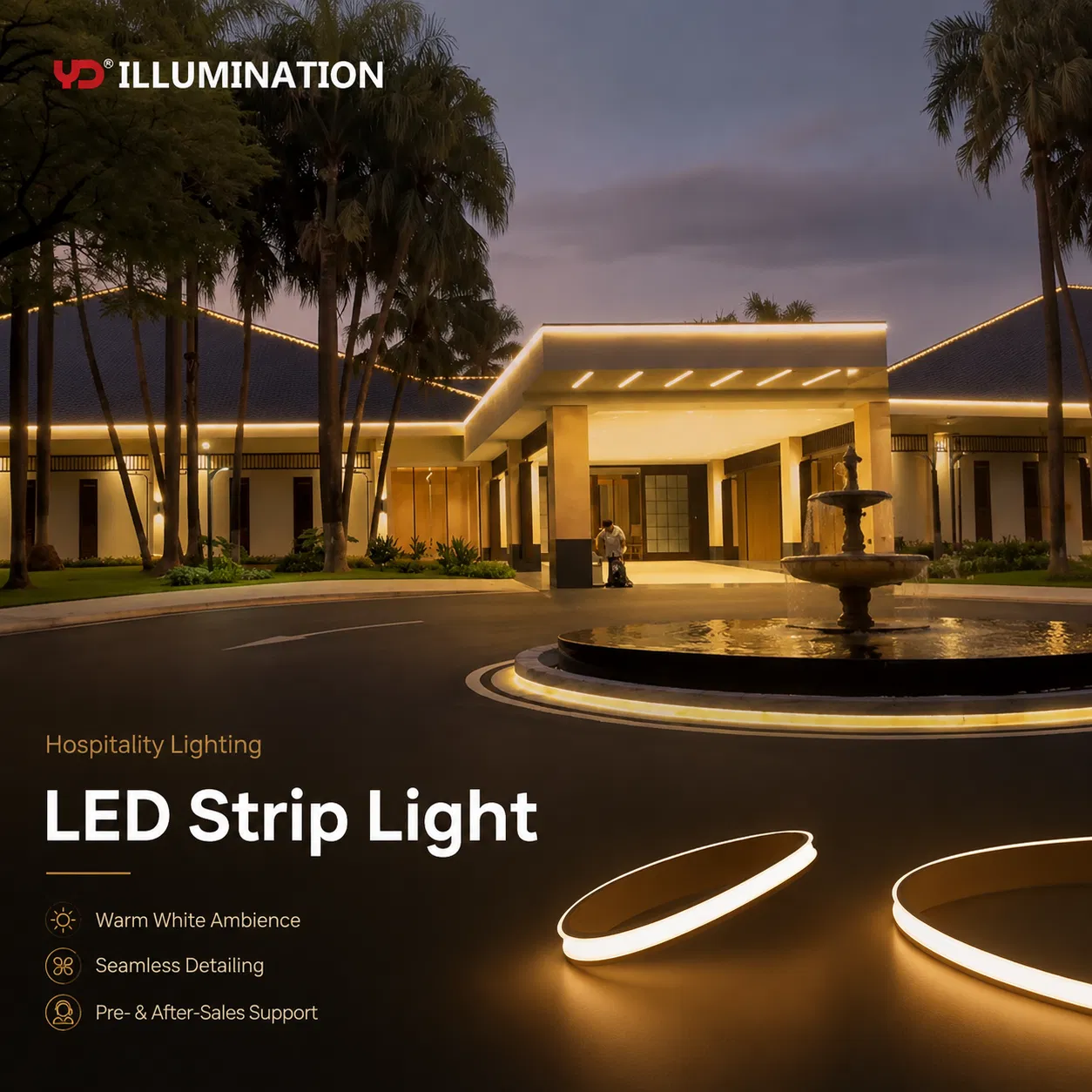 Iluminação Arquitetônica Brilhante para Exterior com Design de Fita LED Durável IP68