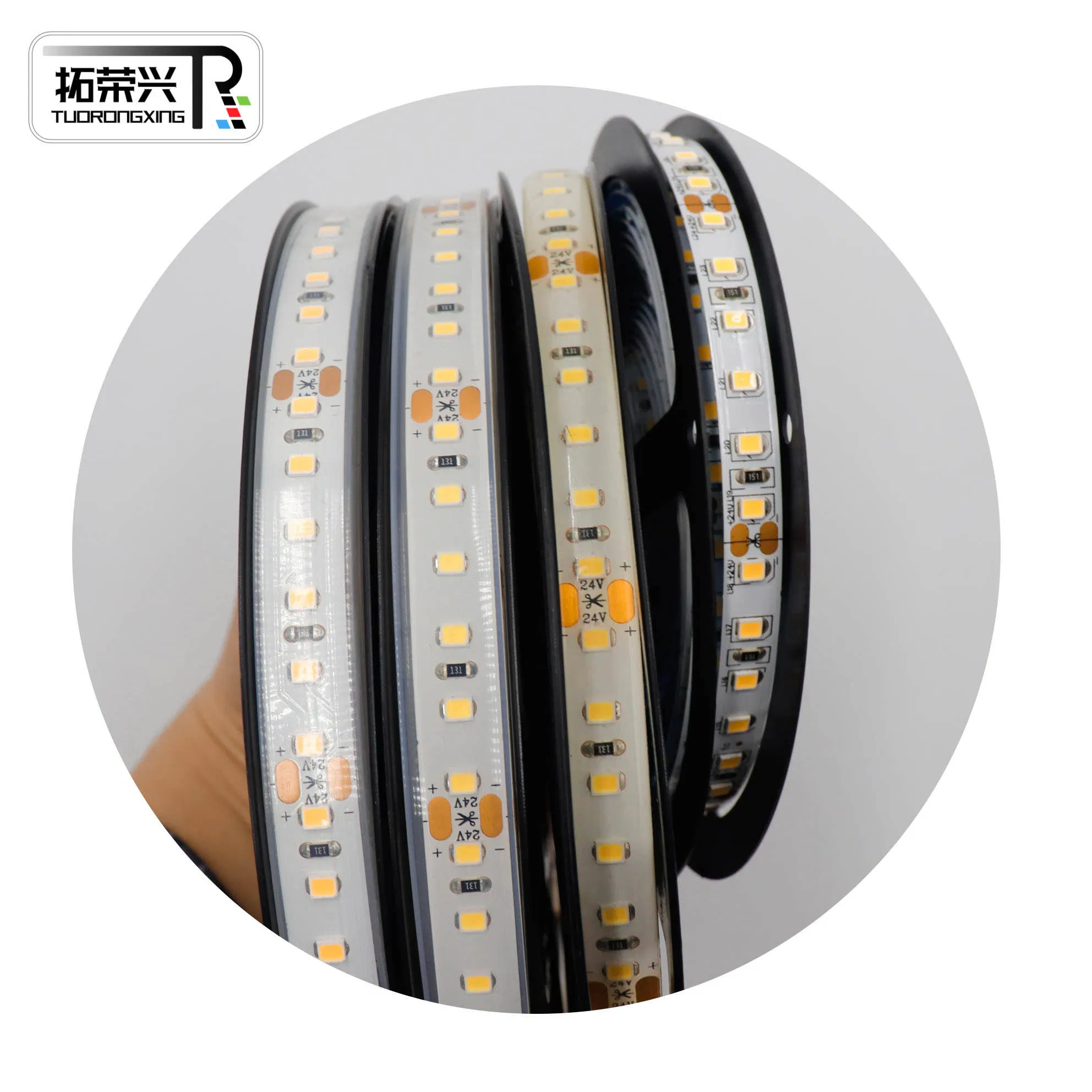 SMD2835 Fita LED 120 LEDs/M CRI90 Fita LED Flexível 12V 24V IP20 Cor Única para Iluminação de Armários Internos