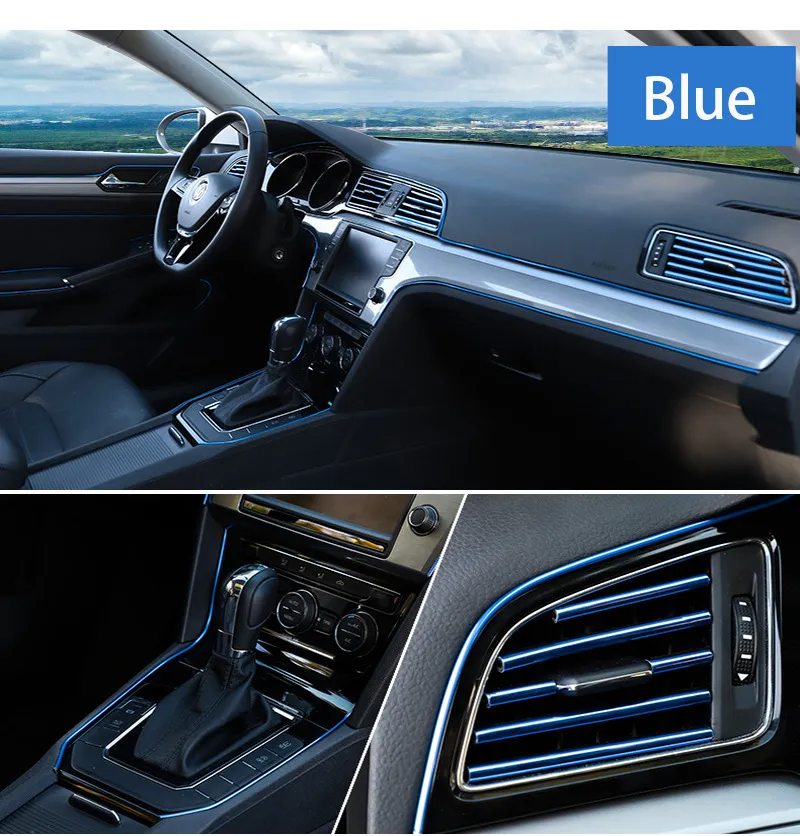 Iluminação Interior de Carro Fita LED Flexível Luz Neon Decorativa para Automóvel