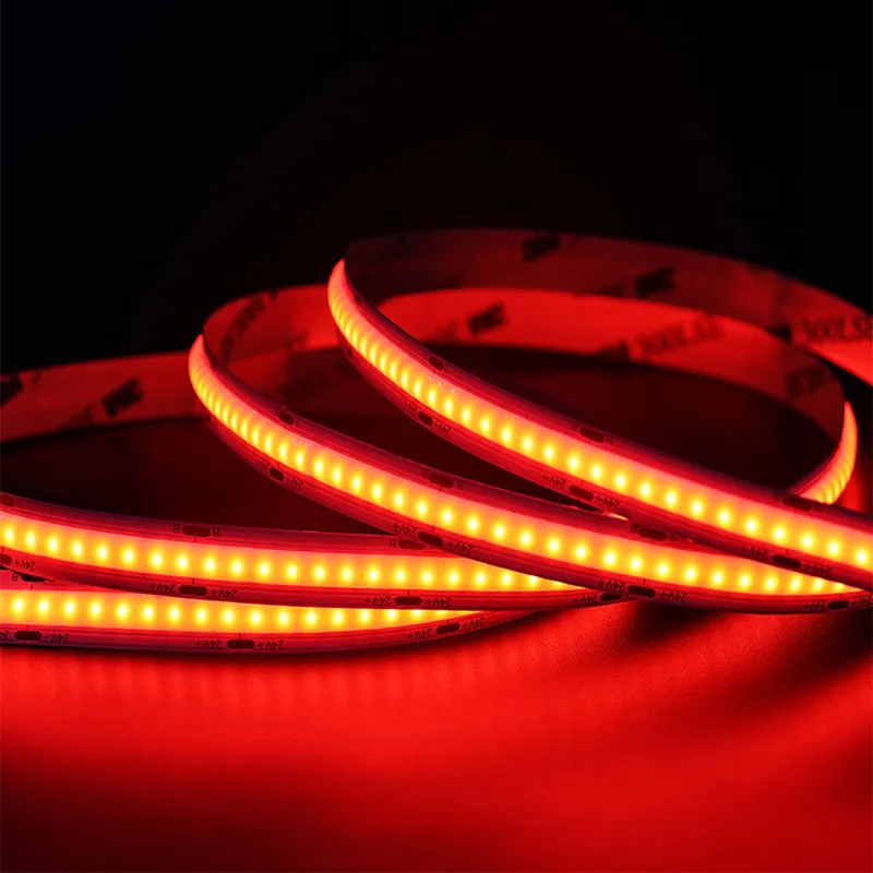 Fita LED COB RGB OEM ODM 840LEDs 24V Fita COB flexível para decoração de natal