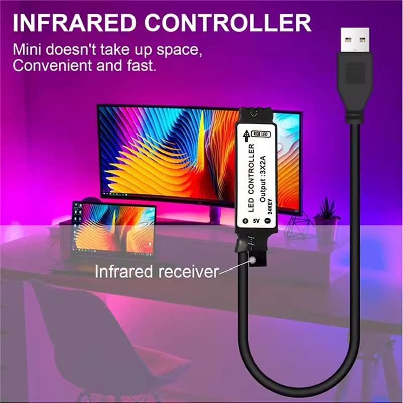 5V USB 3m 5m Luz LED de Quarto Fita Flexível Luces LED Fita para Decoração de Casa Quarto Quarto de TV Luz de Fita RGB 65 Polegada
