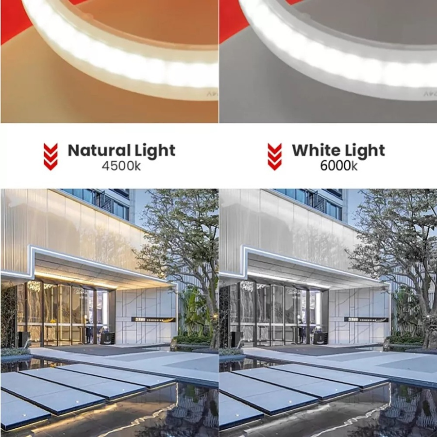 220V 240V 288LED/M Fita de LED COB 8mm Fita de Luz Flexível de Alta Brilho em PCB Modelo Transparente de LED para Iluminação de Armário de Cozinha DIY