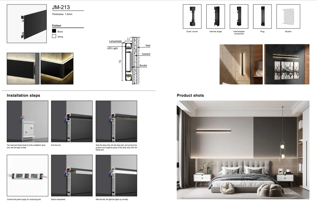 Lâmpadas LED Iluminação Decorativa Luminária de Parede Fita LED