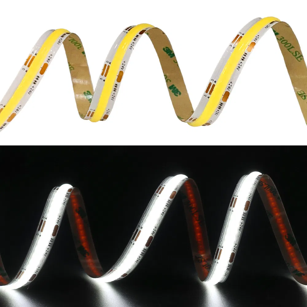 8mm Fita de Luz LED Flexível Adesiva Decorativa COB de Baixa Tensão