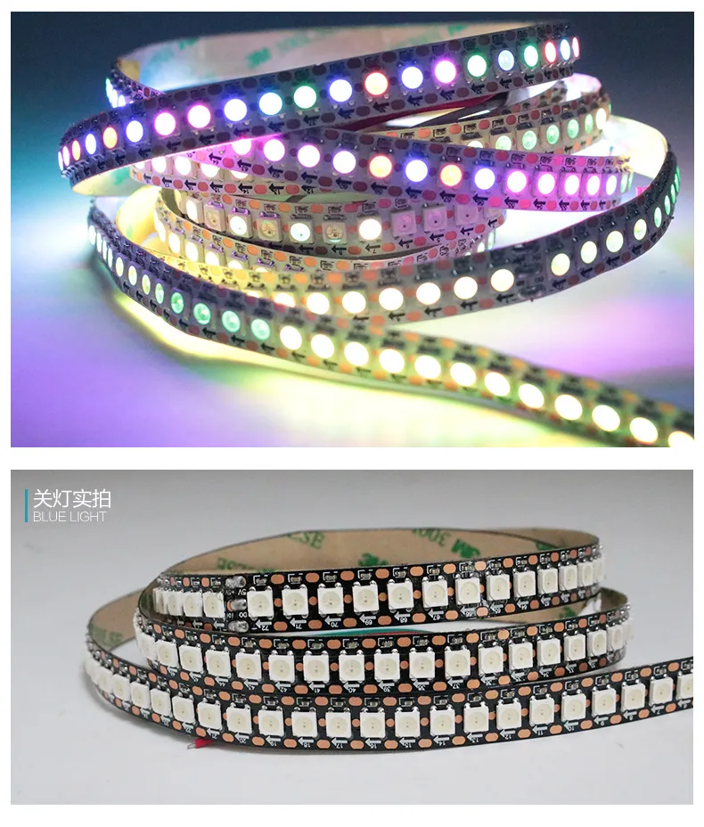 Fita LED RGB endereçável Ws2812b Tira LED 5V 30LED Pixel IP65 à prova d'água