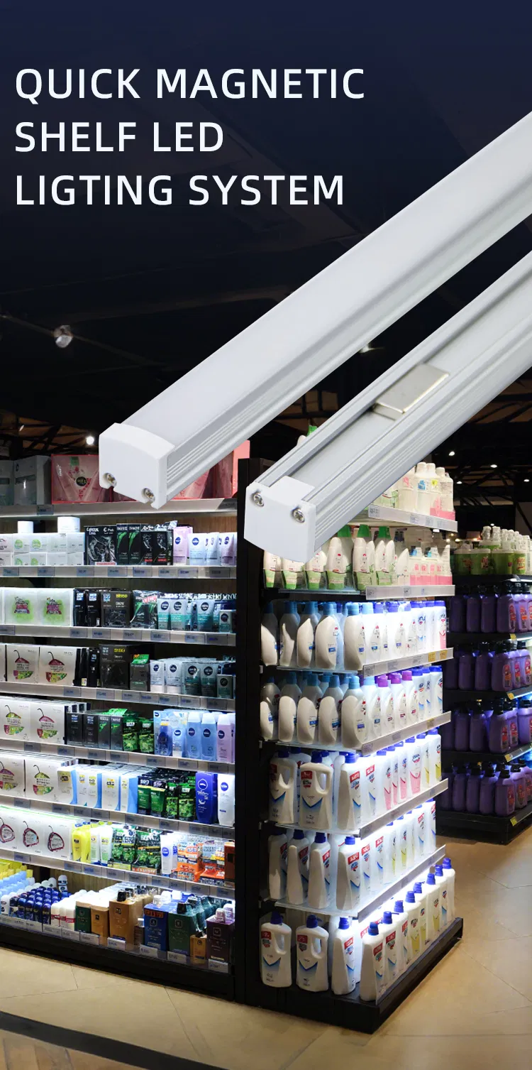 Luzes de LED sob o armário para vinho por atacado, tiras de luz para armários em perfil de alumínio para exibição em prateleiras de metal