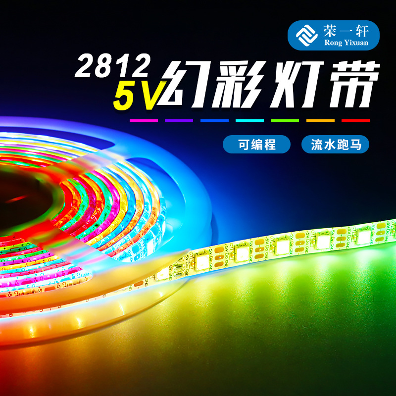 Fita LED RGB endereçável Ws2812b Tira LED 5V 30LED Pixel IP65 à prova d'água