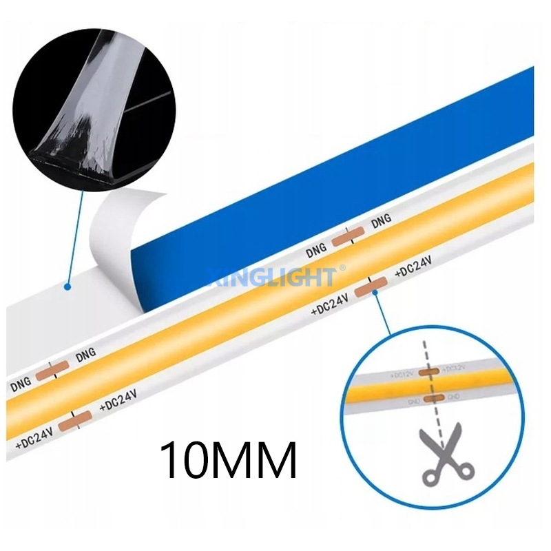 5m 640 LEDs/M 5V Dimerizável 2700-6500K Fita LED COB CCT Ajustável para Iluminação de Monitor/TV Iluminação Sob o Armário Iluminação DIY