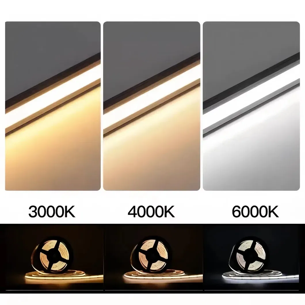 Fita LED COB de Alta Densidade Corte Livre 3000K 4000K 6000K 8mm 400 Chips Strip em Qualquer Lugar