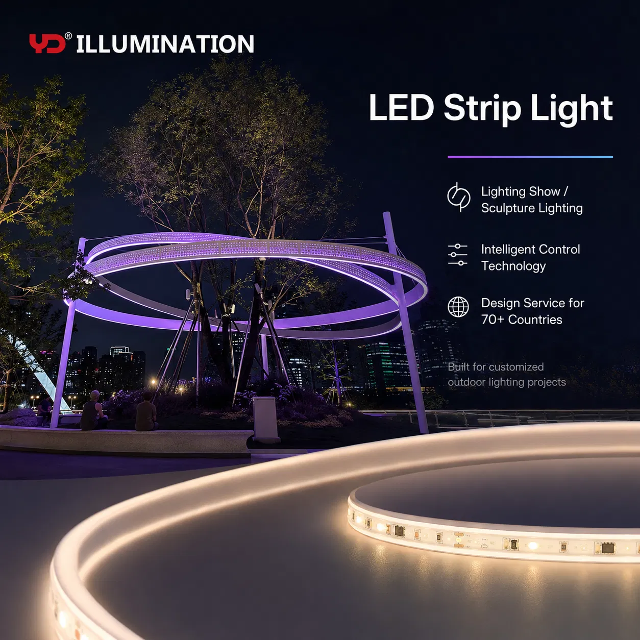 Fita de LED à prova d'água para arquitetura externa com desempenho confiável