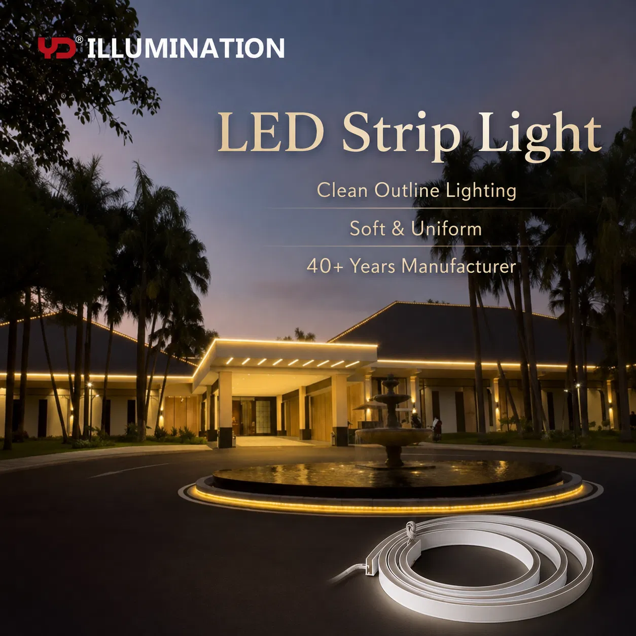 Fita de LED IP68 Durável: Perfeita para Arquitetura ao Ar Livre