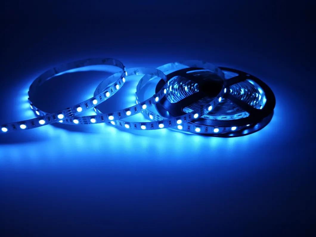 Fita LED RGB Azul à Prova d'Água 60LEDs/M Fita LED SMD Flexível com Controle Remoto por APP para Decoração de Quarto e Casa