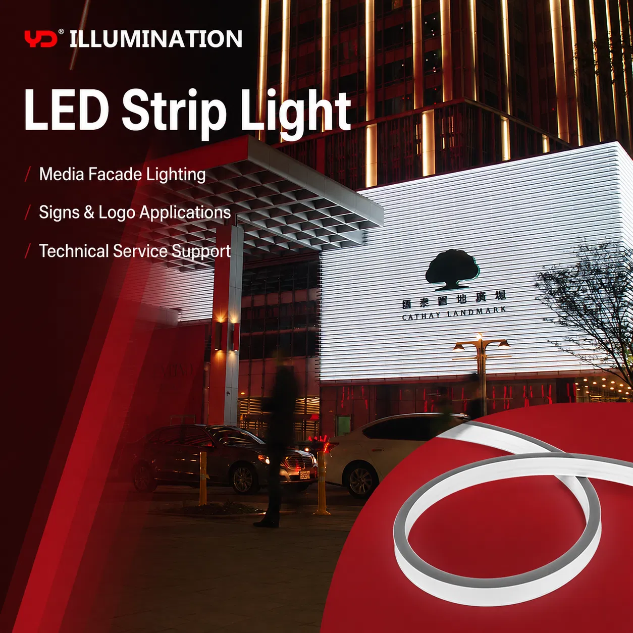 Fita de LED à prova d'água versátil para uso externo e arquitetura