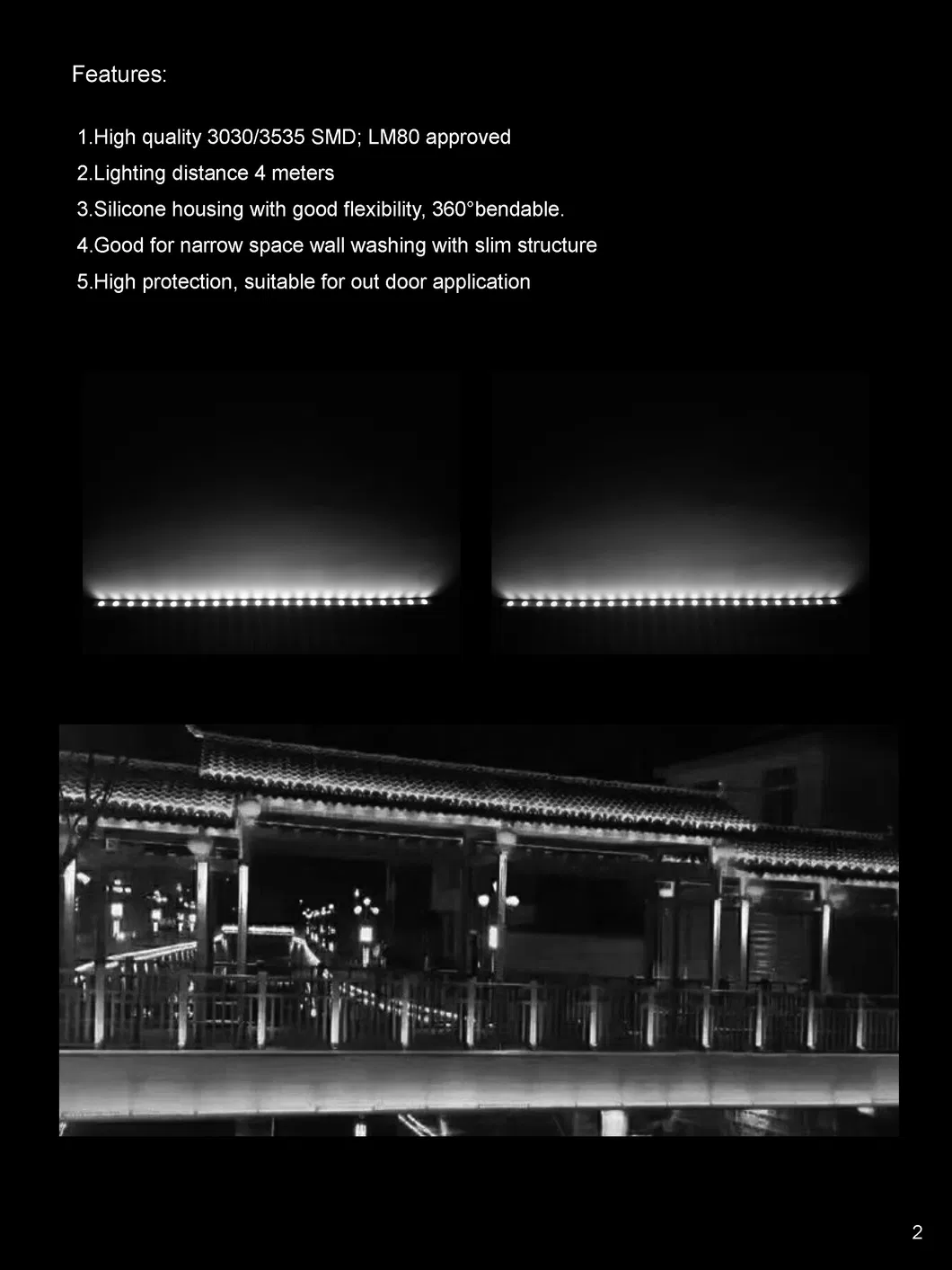 Fita de Luz LED Flexível para Lavagem de Parede