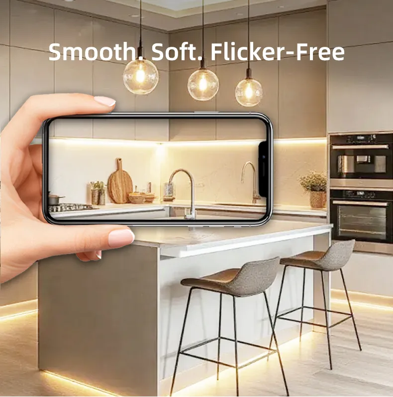 Iluminação de Faixa LED Atacado CRI90 18W/m IP20 IP65 IP67 Fita Flexível Opcional para Decoração de Armários em Casa