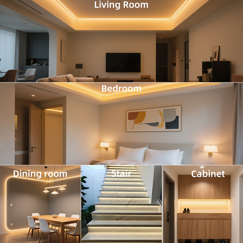 SMD2835 240LEDs/M Fita LED Flexível Dimerizável TUV CE RoHS Certificada para Iluminação de Armário, Luz de Fundo de TV, Iluminação de Paisagens