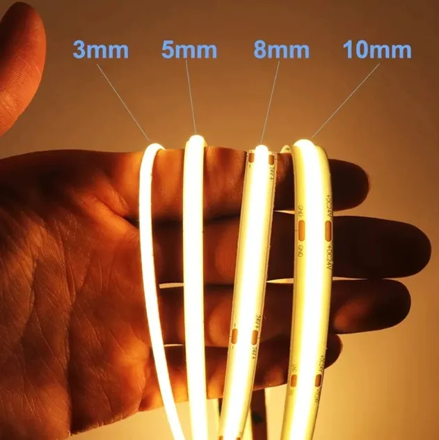 Fita LED COB de Alto Lúmen 5W com Forte Adesivo na Parte de Trás