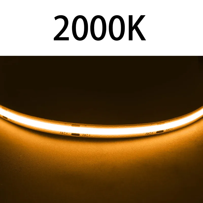 8mm Fita de Luz LED Flexível Adesiva Decorativa COB de Baixa Tensão
