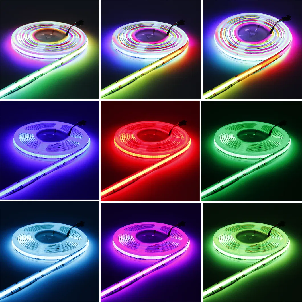 Ws2811 LEDs Rgbic Endereçáveis 576 Sem Ponto Alta Densidade Pixel Inteligente Fita de Luz COB