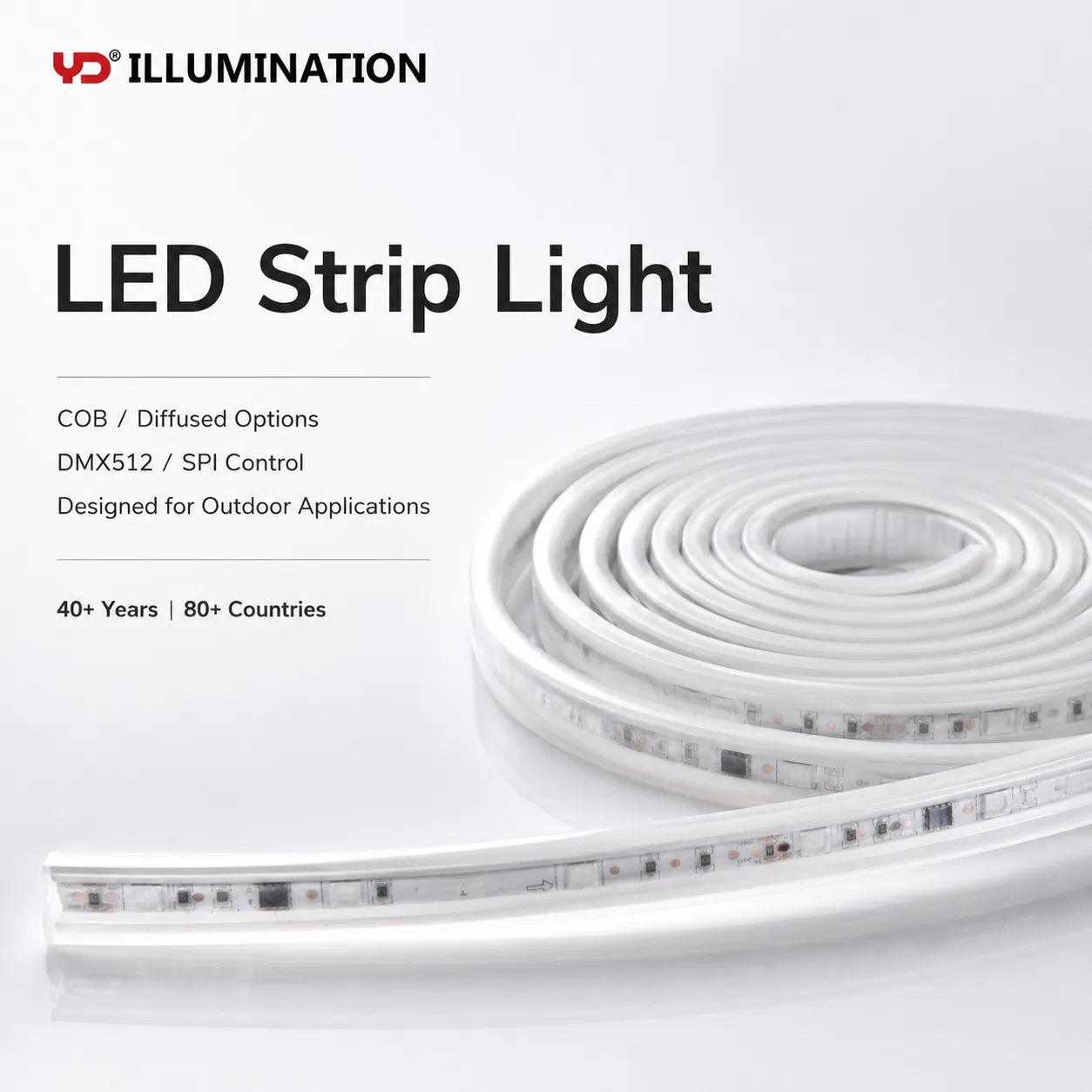Fita de LED à prova d'água para arquitetura externa com 2200K CCT