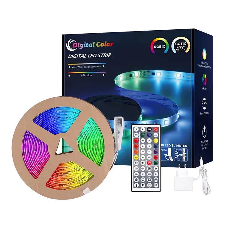 Fita de LED Neon Flexível RGBW Rgbcct Conexão USB Controle WiFi IR Música