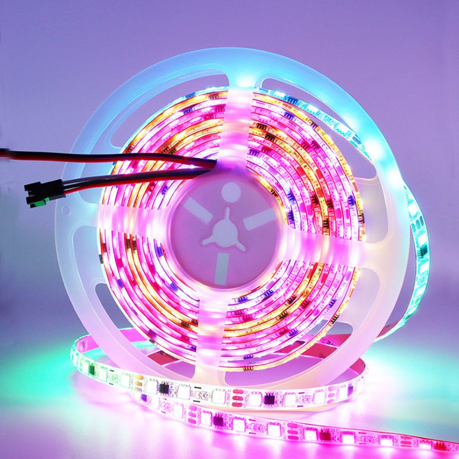 Fita de LED RGB Pixel Programável Mágica Endereçável Fita de Luz RGBW 12V 24V Ws2811 Ws2812b