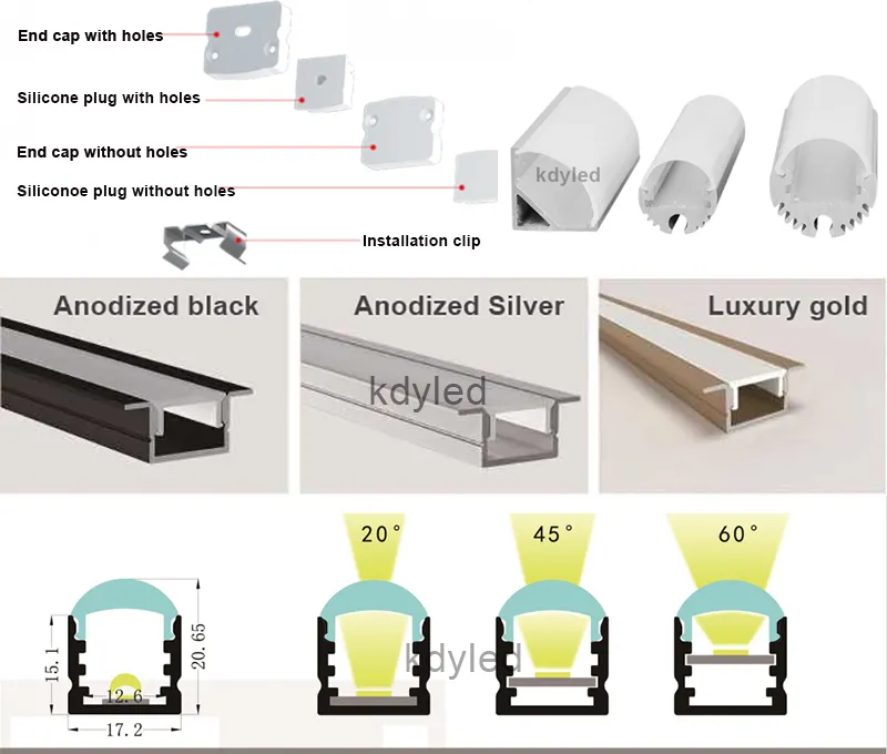Fita de Luz LED de Alta Qualidade 8mm PCB 5m à Prova d'Água Branca 12V 24V Fita de Luz LED COB Flexível para Exterior em Perfil de Alumínio
