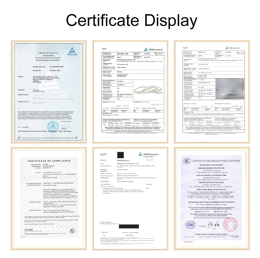 Certificações do produto LED Neon Flex