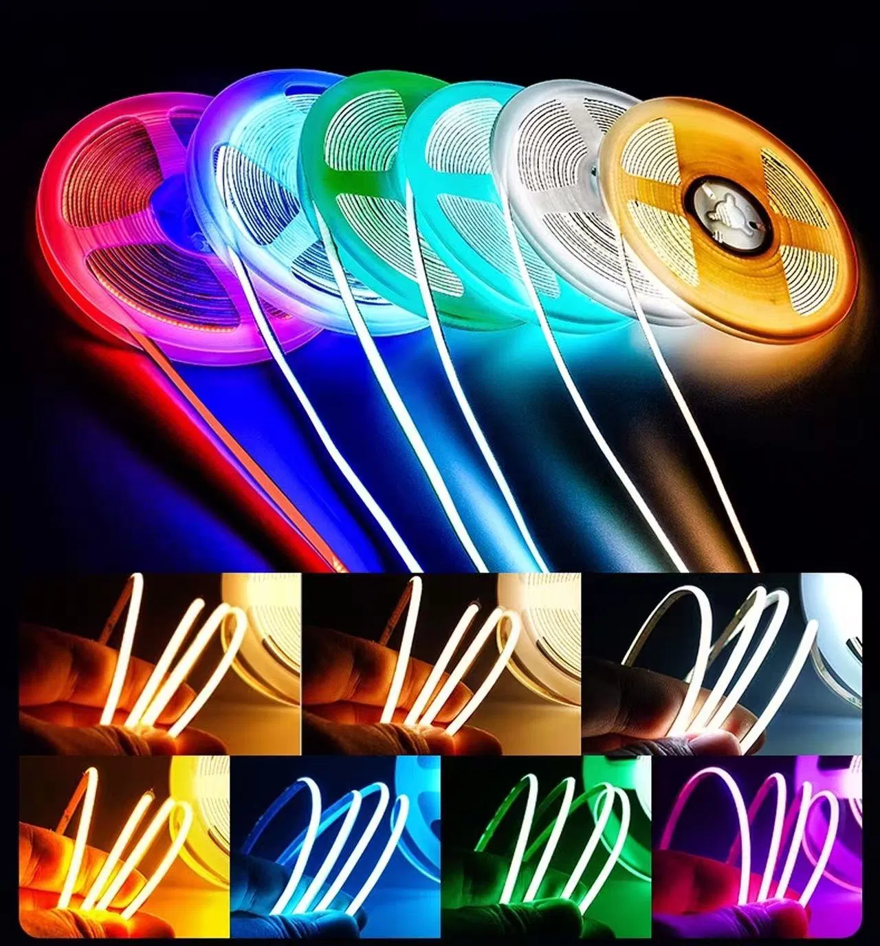 Fita LED COB de Alto Lúmen 5W com Forte Adesivo na Parte de Trás