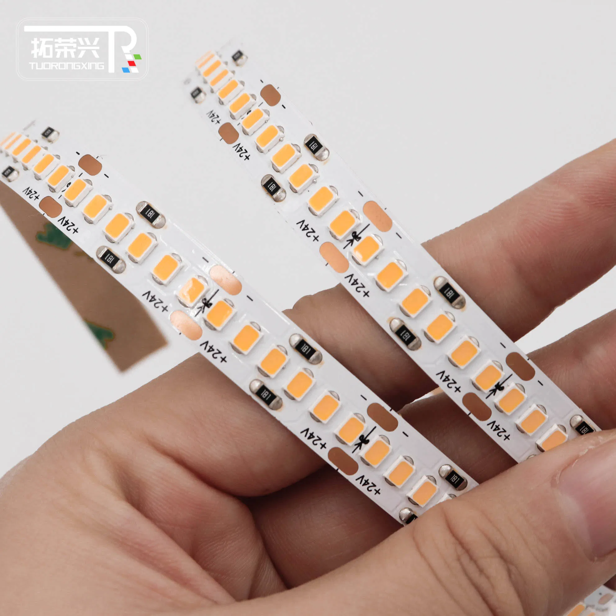 SMD2835 Fita LED 120 LEDs/M CRI90 Fita LED Flexível 12V 24V IP20 Cor Única para Iluminação de Armários Internos