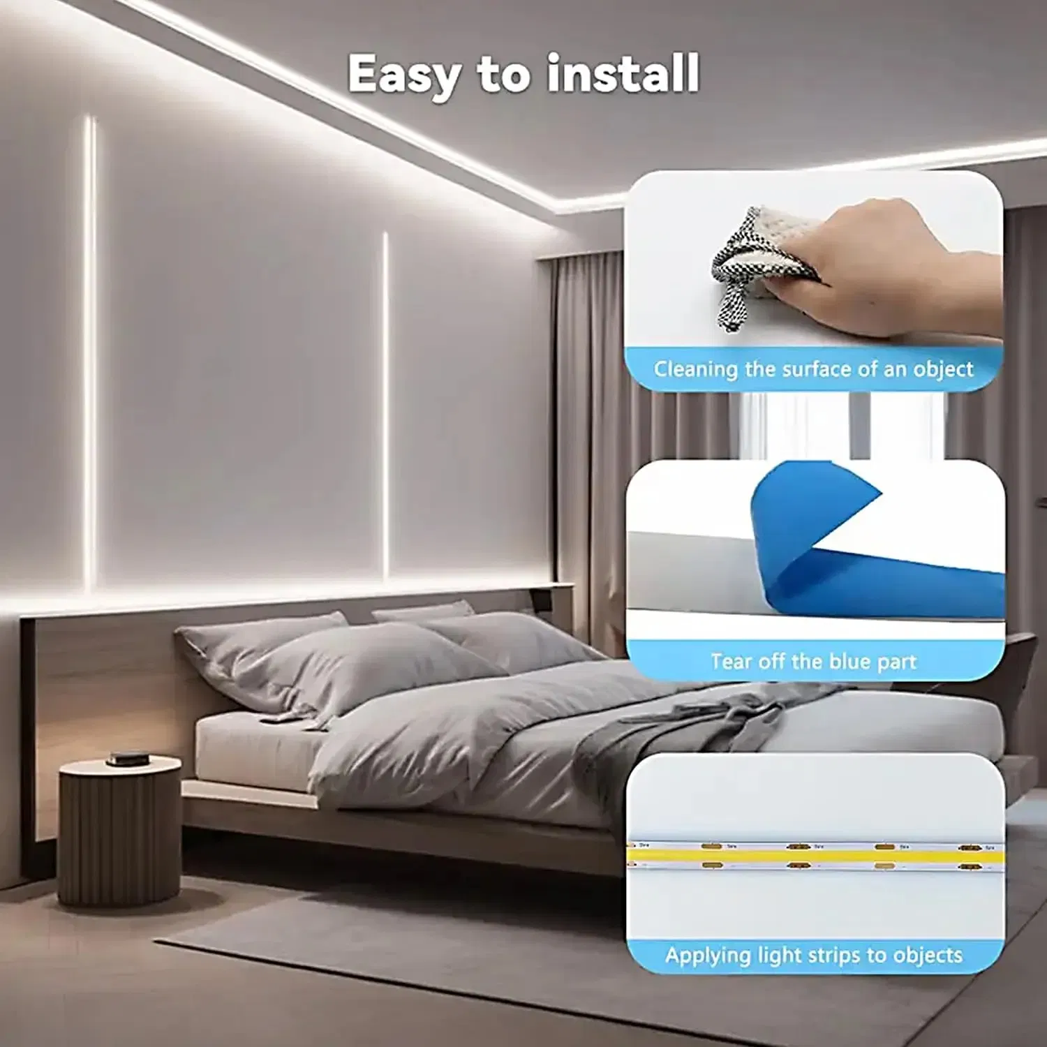 1m-5m Fita LED USB 5V 320ledsm Lâmpada Dimmable com Sensor de Toque COB DIY Iluminação de Fundo para TV Cozinha Quarto Iluminação Noturna