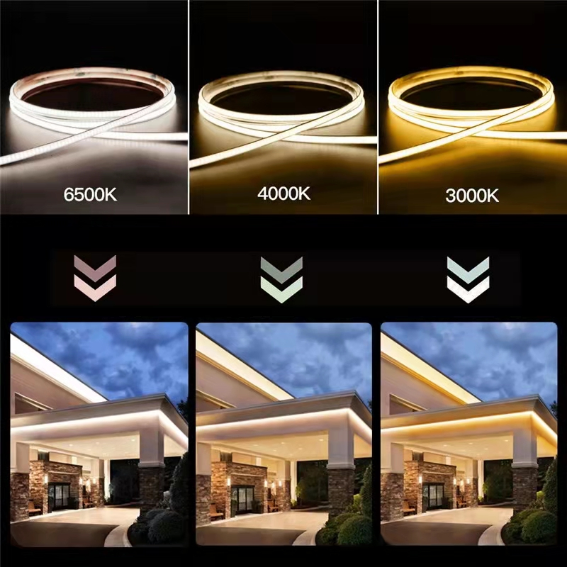 Três cores Tunnable DOT Free Flexible Decorativo Neon SMD2835 COB Faixa de LED