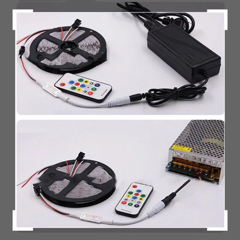 Fita de LED RGB Pixel Programável Mágica Endereçável Fita de Luz RGBW 12V 24V Ws2811 Ws2812b