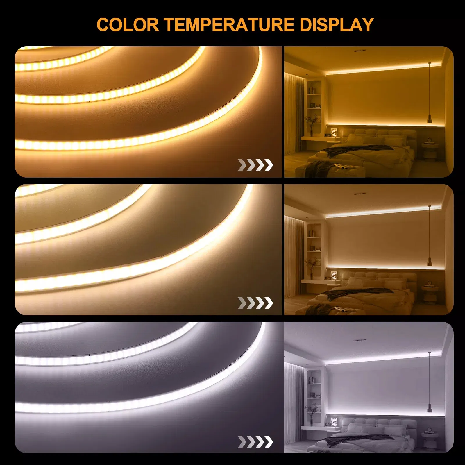 3mm Fitas de LED COB USB - 400LEDs para uma Ambiência Elegante