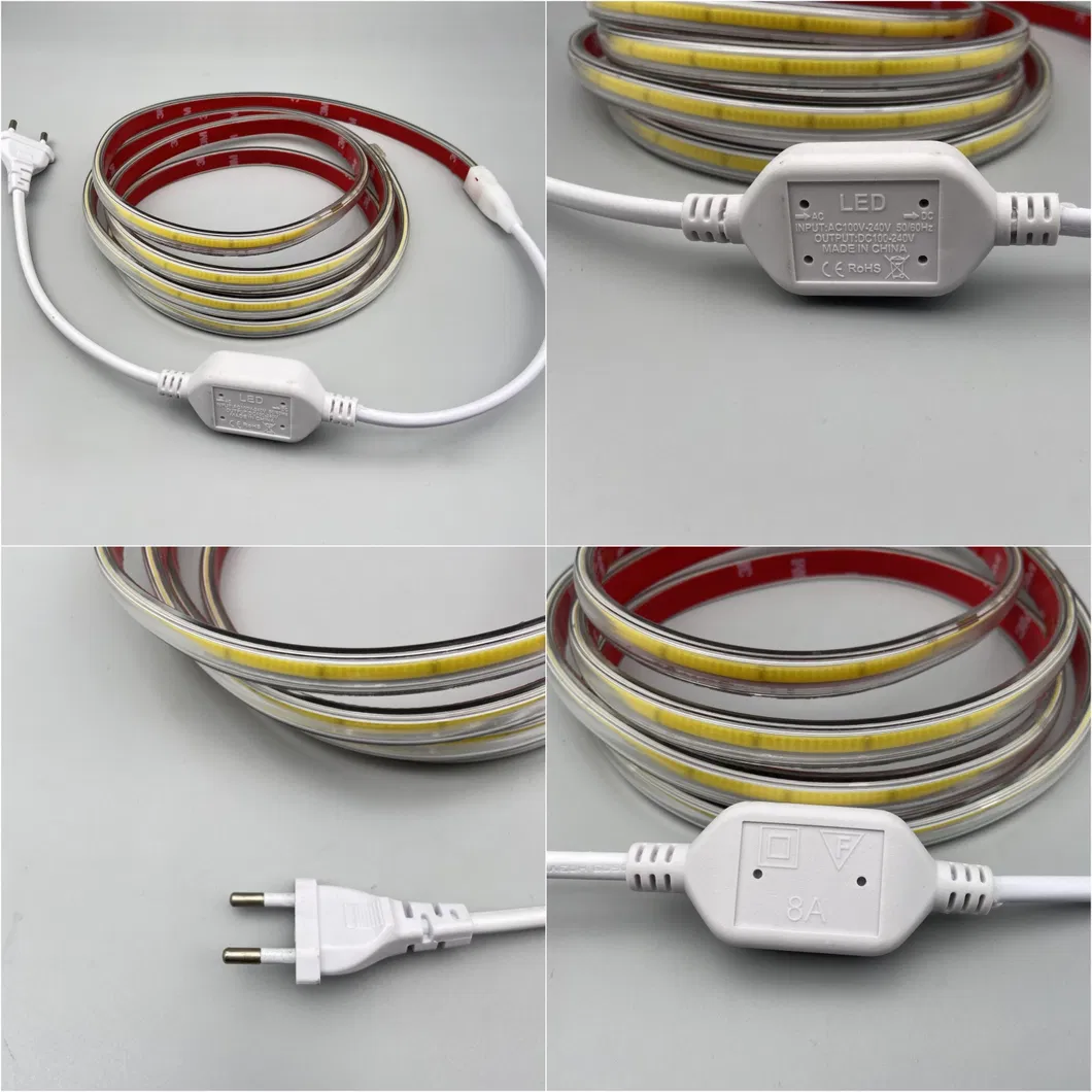 AC220V AC110V Iluminação Flexível COB Sem Pontos IP65 Luzes de Cordão Externas LED Strip