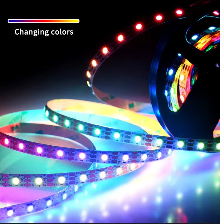 Sk6812 5050 RGB Endereçável 5V 96 LEDs/M Fita de Luz LED Flexível de Cores Sonhadoras Pixel