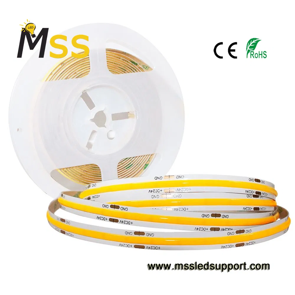 3000K/4000K/6000K DC12V/DC24V 320/480 Fitas LED COB flexíveis para iluminação interna e externa com CE RoHS