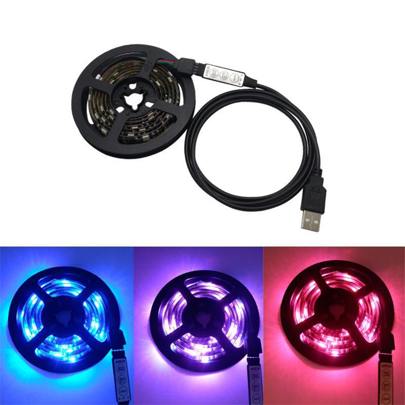 Fita de Luz LED Multicolorida com Retroiluminação, Alimentada por USB, Fita de Luz LED à Prova d'Água Dimerizável para HDTV