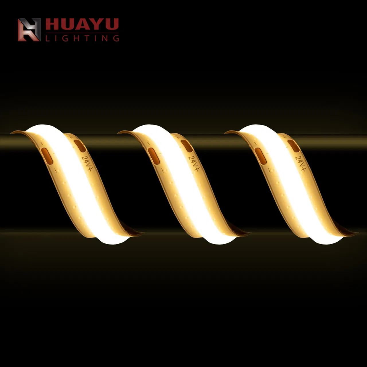 Fita de LED COB Branco Quente Flexível 12V Luz de Fundo Inteligente para TV