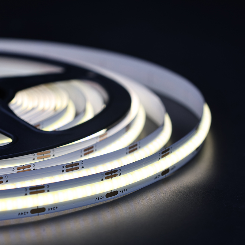 OEM ODM DC24V IP20 DC24V 10mm 608LEDs/M Luz de fita LED sem pontos em perfil de alumínio LED Luz COB