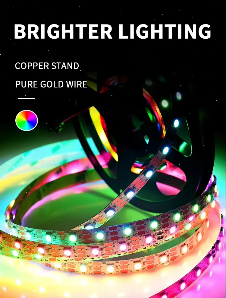 Sk6812 5050 RGB Endereçável 5V 96 LEDs/M Fita de Luz LED Flexível de Cores Sonhadoras Pixel